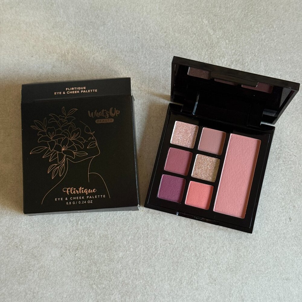 What’s Up Beauty Flirtique Eye & Cheek Palette Talc-Free Cruelty-Free